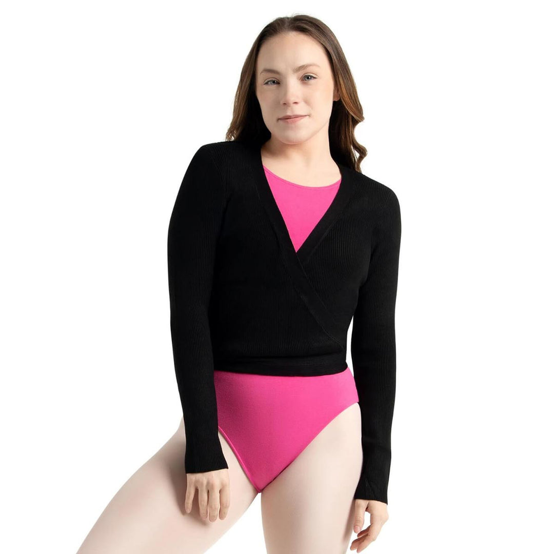Capezio Womens Ballet Knit Wrap Sweater Top