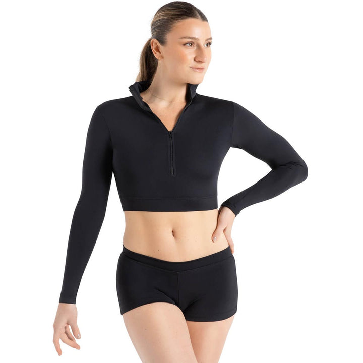 Capezio Turtleneck Long Sleeve Crop Top Reversible Adults