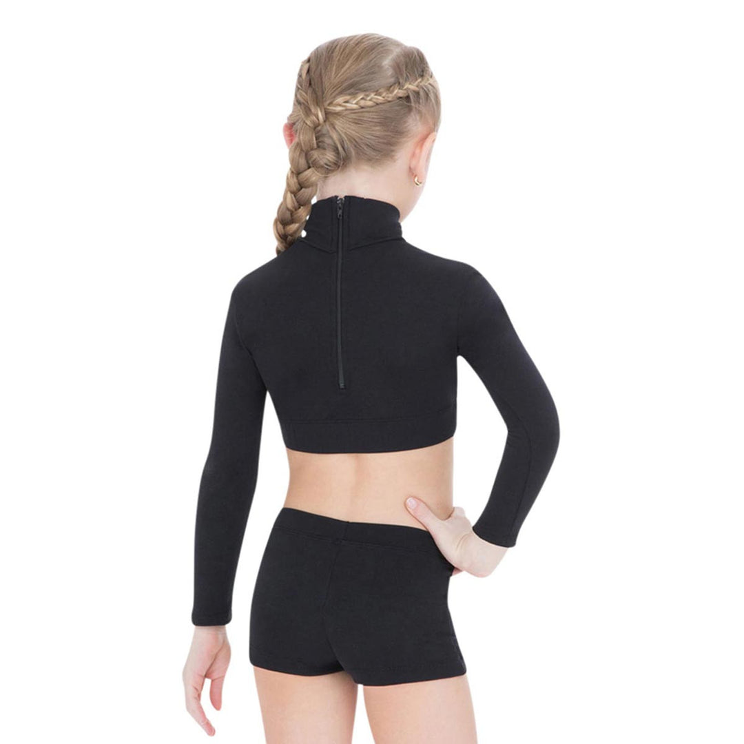 Capezio Turtleneck Long Sleeve Crop Top Reversible Children