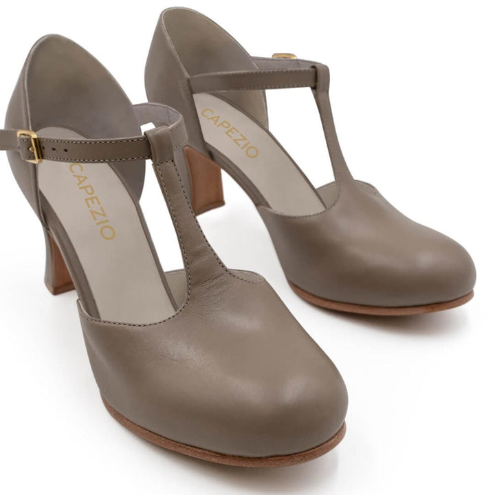 Capezio Closed Toe T-Strap Leather Character Shoes Adults