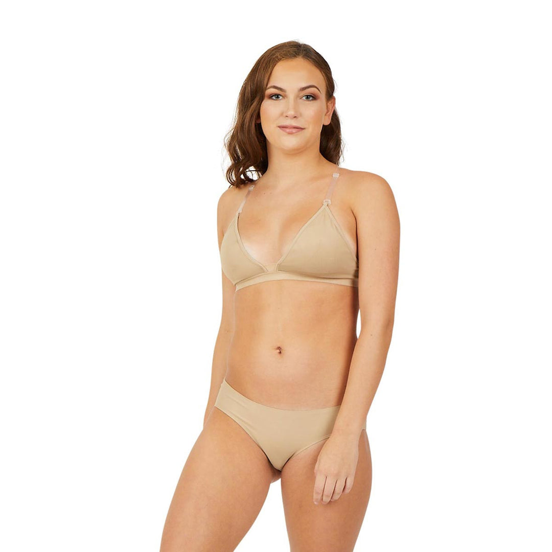 Capezio Deep Neck Clear Back Strap Bra Girls Underwear Sizes