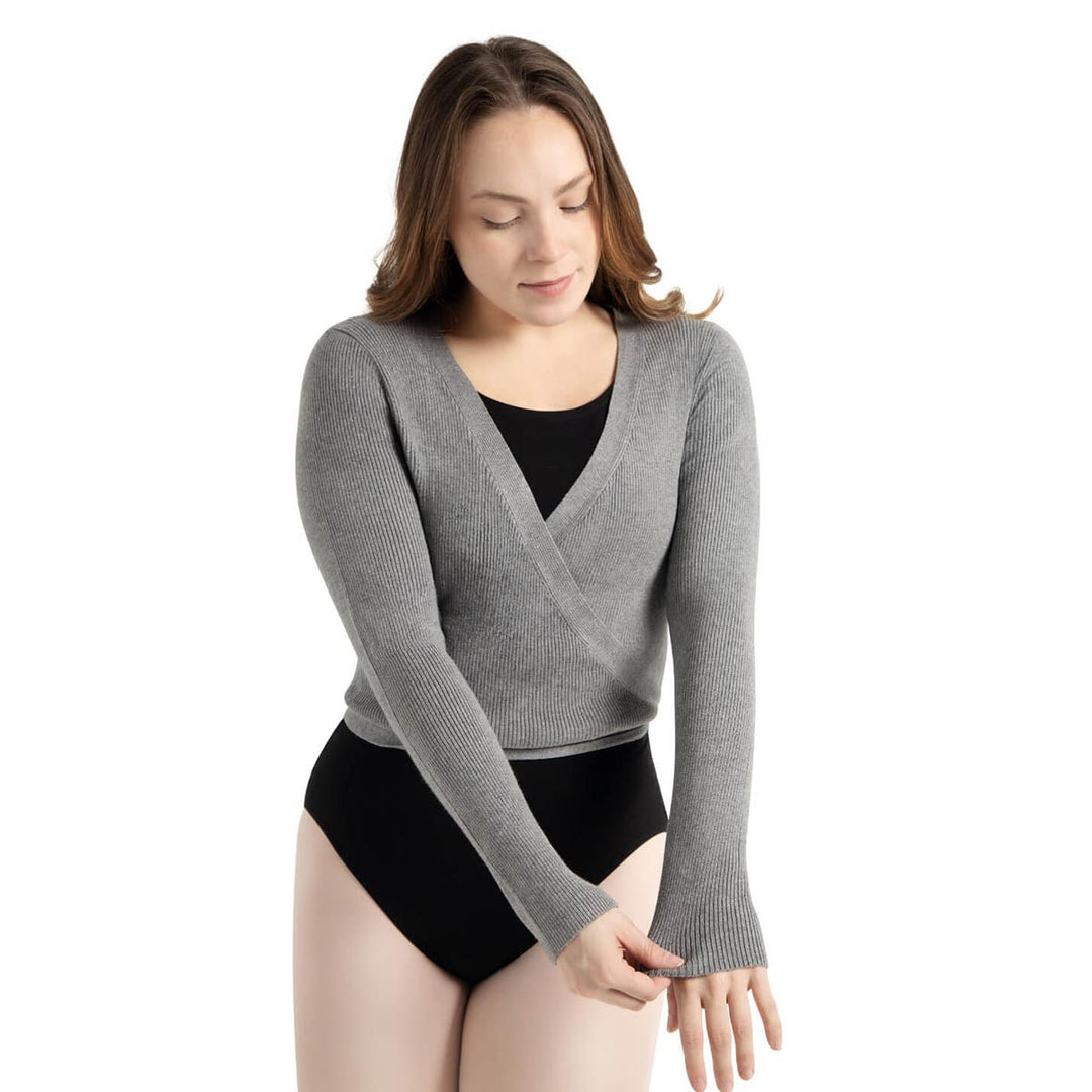 Capezio Womens Ballet Knit Wrap Sweater Top