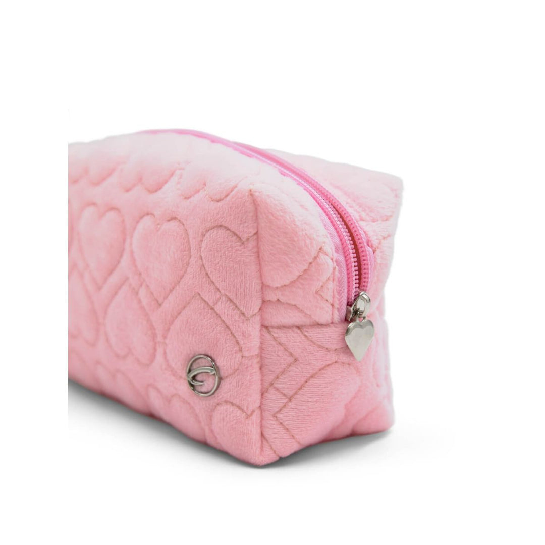 Capezio Lightweight Heart Pouch - Makeup Bag - Pink & Red