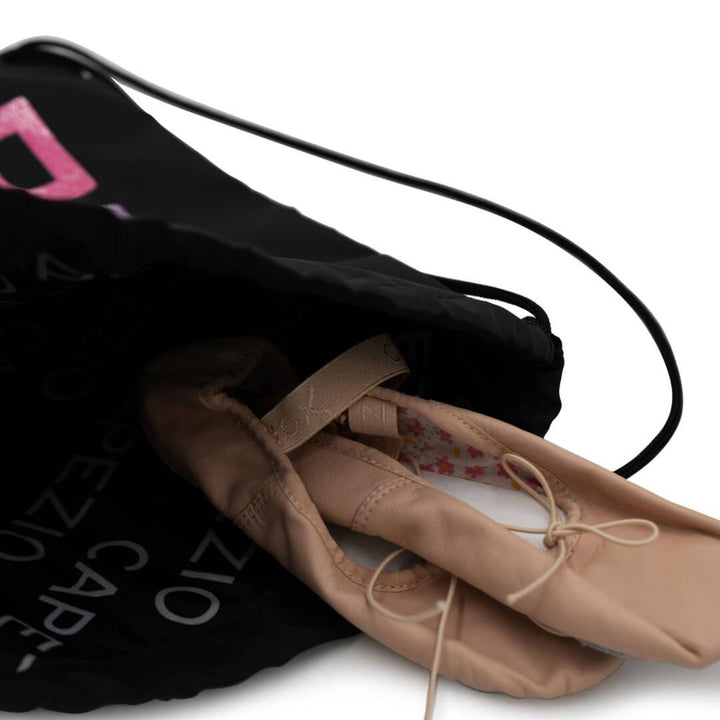 Capezio Neon Sparkle Text Eat. Sleep. Dance. Drawstring Bag