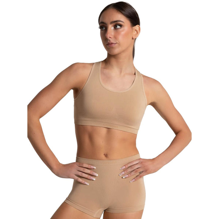 Capezio Seamless Racerback Sports Bra Double-Layered Adults