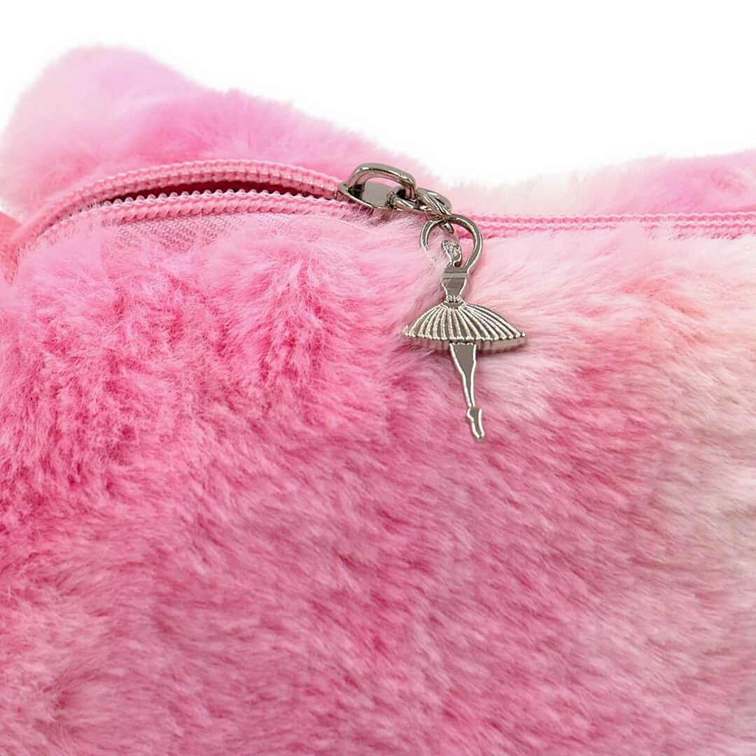 Capezio Plush Pink Faux Soft Fur Dance Duffle Barrel Bag
