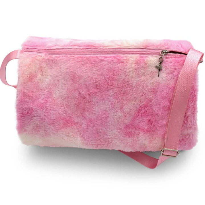 Capezio Plush Pink Faux Soft Fur Dance Duffle Barrel Bag