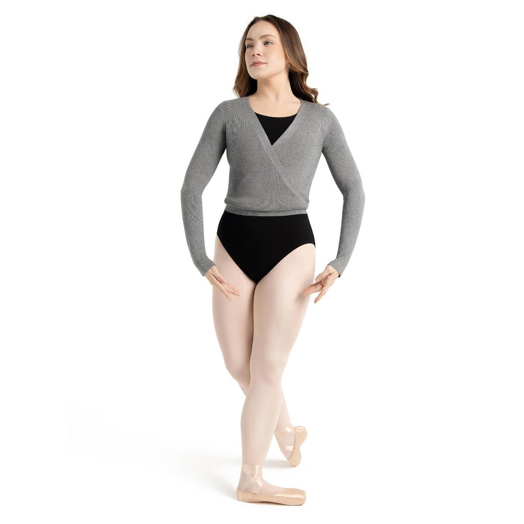 Capezio Womens Ballet Knit Wrap Sweater Top