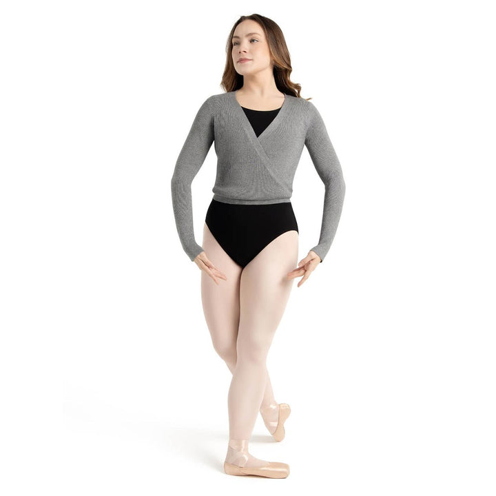 Capezio Womens Ballet Knit Wrap Sweater Top
