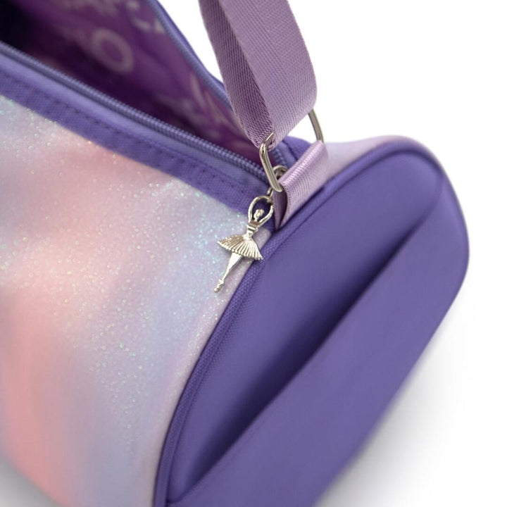 Capezio Sparkle Fabric Dancers Duffle Barrel Bag Lavender