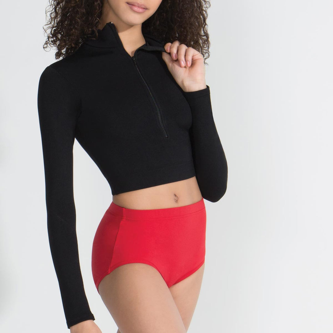 Capezio Turtleneck Long Sleeve Crop Top Reversible Adults
