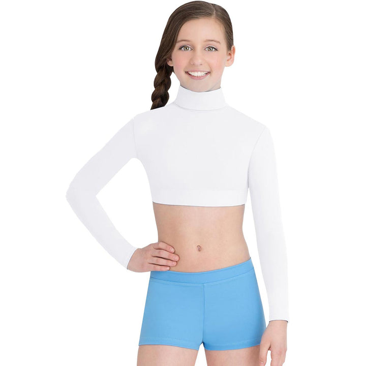 Capezio Turtleneck Long Sleeve Crop Top Reversible Children
