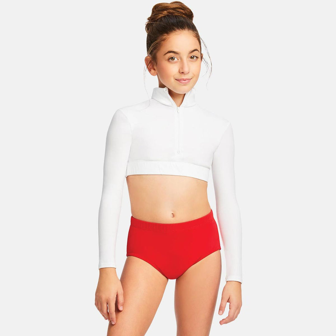 Capezio Turtleneck Long Sleeve Crop Top Reversible Children
