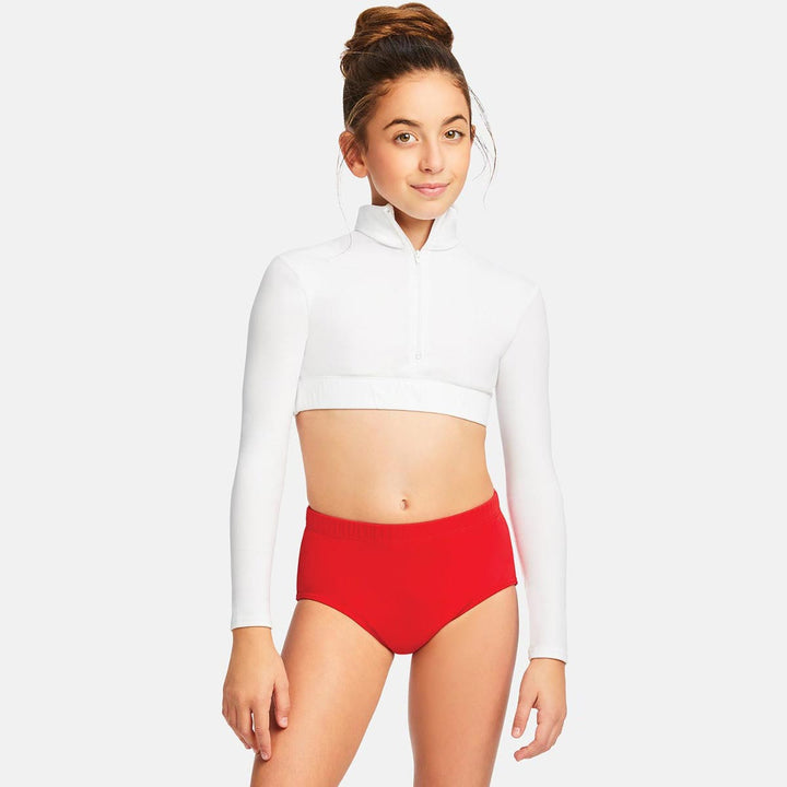 Capezio Turtleneck Long Sleeve Crop Top Reversible Children