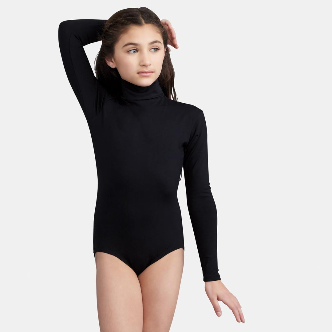 Capezio Turtleneck Long Sleeve Leotard Bottom Snaps Children