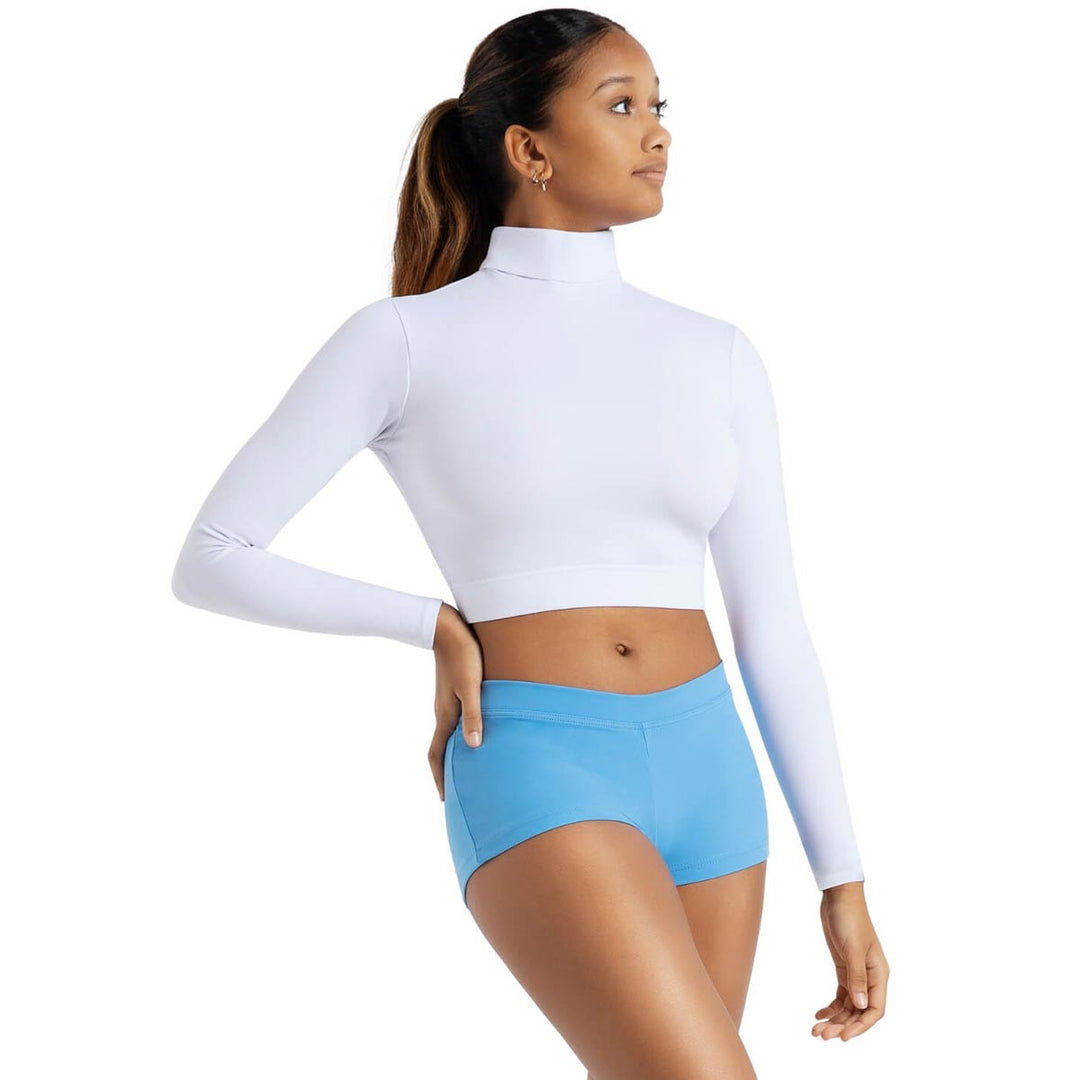 Capezio Turtleneck Long Sleeve Crop Top Reversible Adults