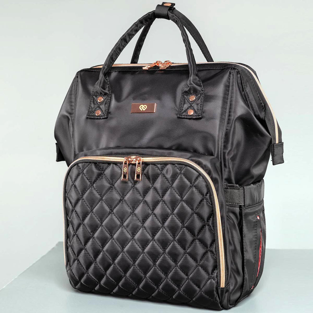 Claudia Dean Pro Bag 2.0 Black Backpack - Rose Gold Details