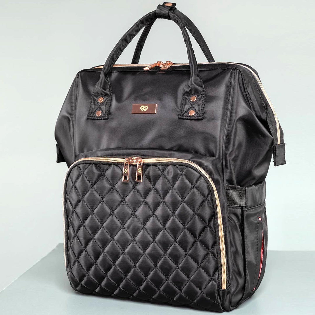 Claudia Dean Pro Bag 2.0 Black Backpack - Rose Gold Details
