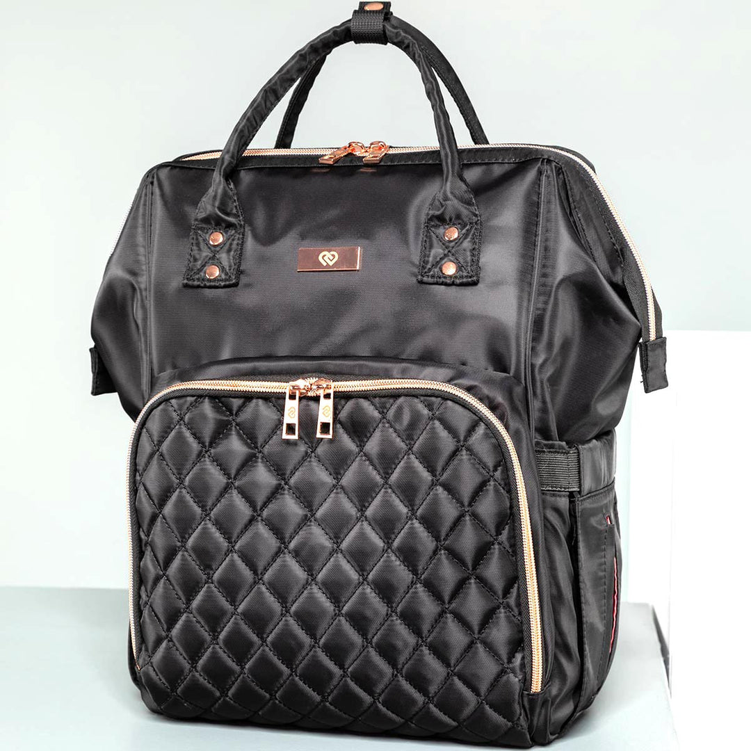 Claudia Dean Pro Bag 2.0 Black Backpack - Rose Gold Details
