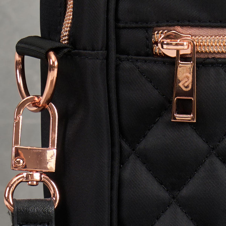 Claudia Dean Pro Bag 2.0 Black Backpack - Rose Gold Details