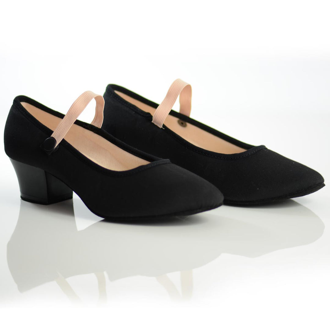 Dance Direct Canvas Character Shoes Cuban Heel Black