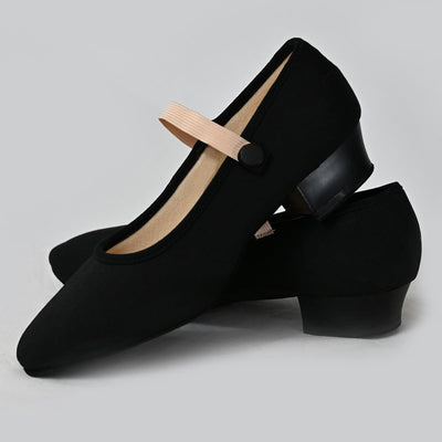 Dance Direct Canvas Character Shoes Flat Heel Black