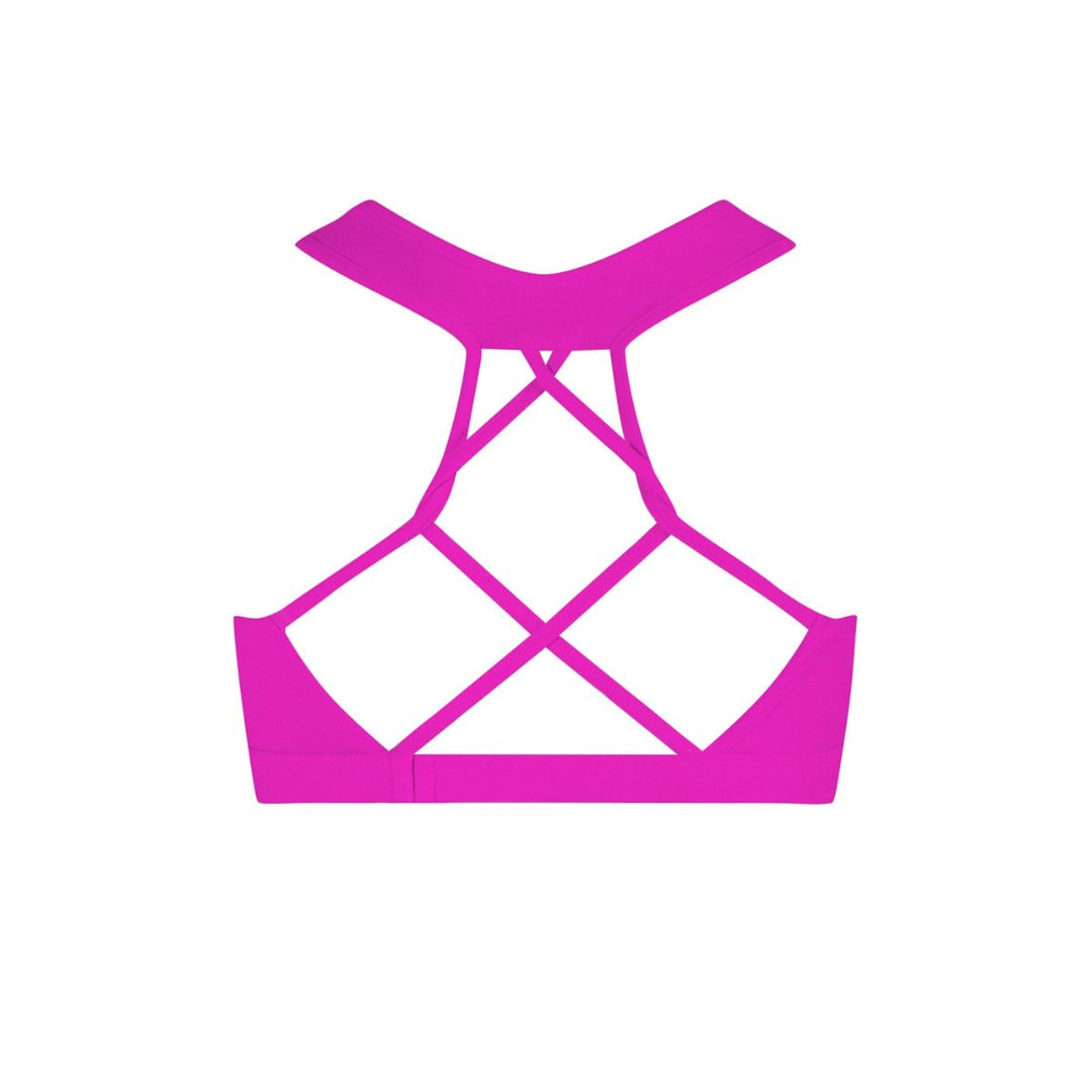 Energetiks Ava Crop Top Children Sizes Hot Pink &amp; Black