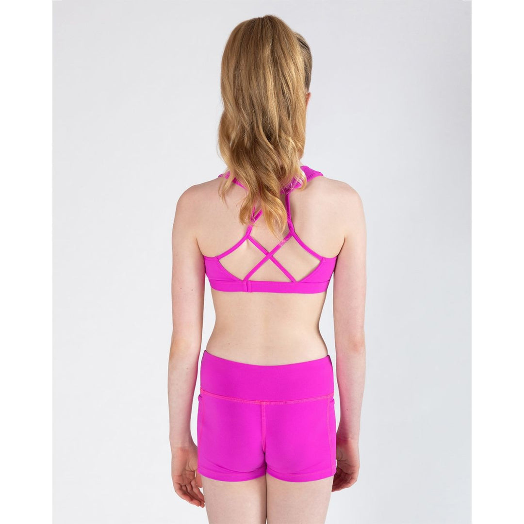 Energetiks Ava Crop Top Children Sizes Hot Pink &amp; Black