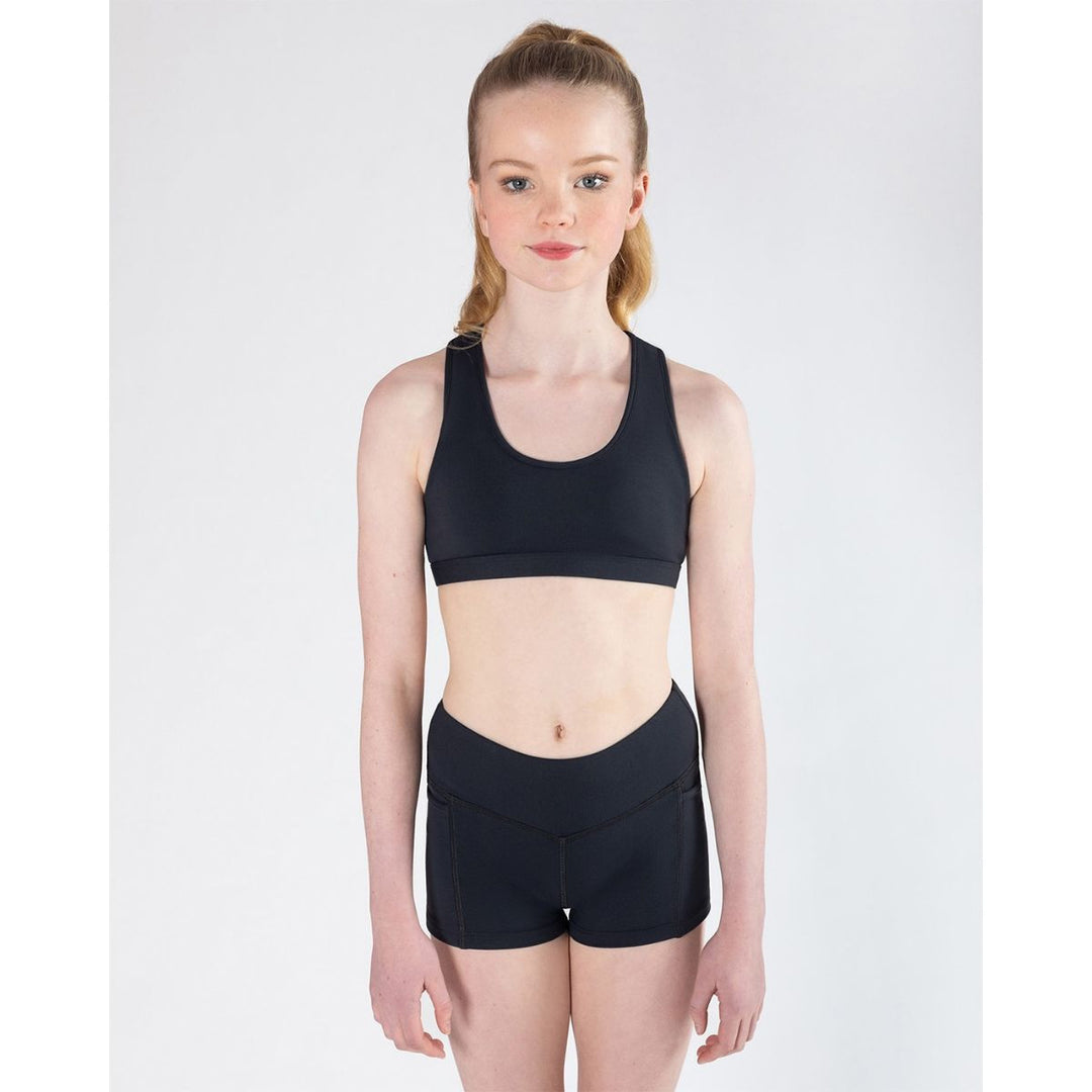 Energetiks Ava Crop Top Children Sizes Hot Pink &amp; Black