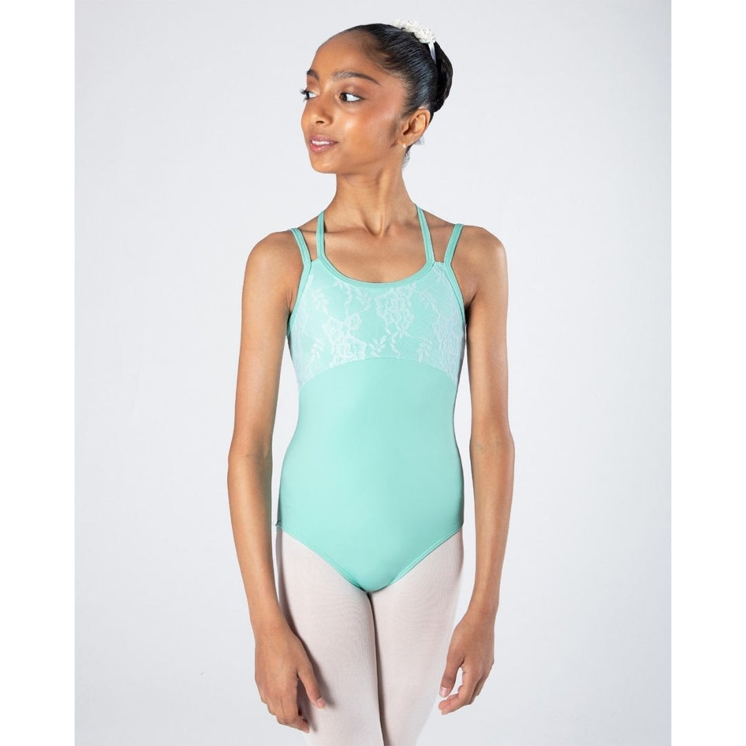 Energetiks Julie Lace Camisole X-Back Leotard Children Sizes