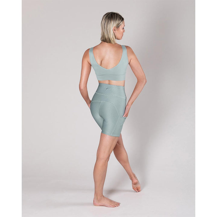 Energetiks Natalie High Neck V Back Crop Top Adult Sizes