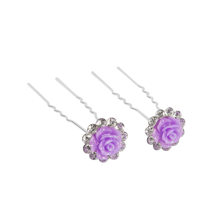 Energetiks Glitter Flower Rhinestone Hair Pins Hair Accessory