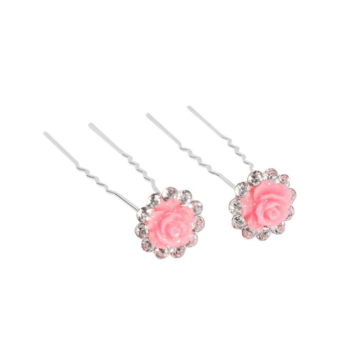 Energetiks Glitter Flower Rhinestone Hair Pins Hair Accessory