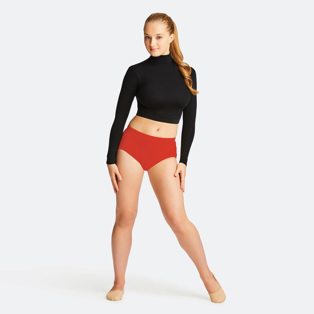 Capezio Turtleneck Long Sleeve Crop Top Reversible Adults