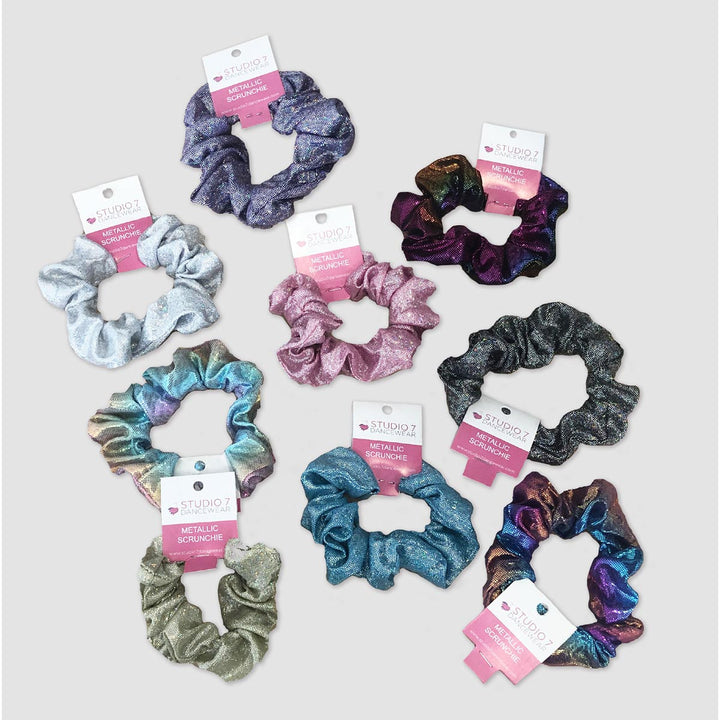 Studio 7 Dancewear Metallic Hair Scrunchies - 8 Colours
