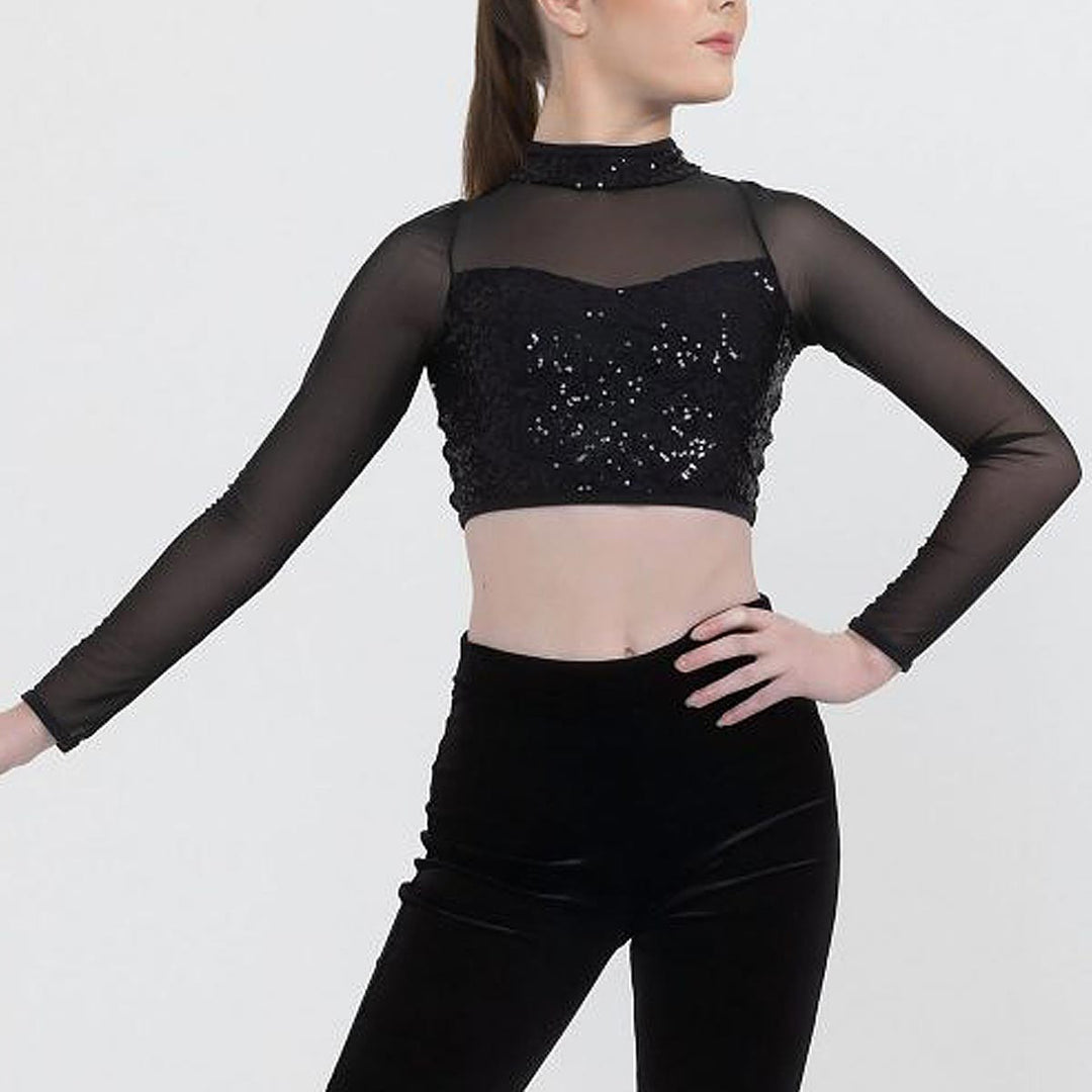 Studio 7 Dancewear Down Town Long Sleeve Crop Top Adults