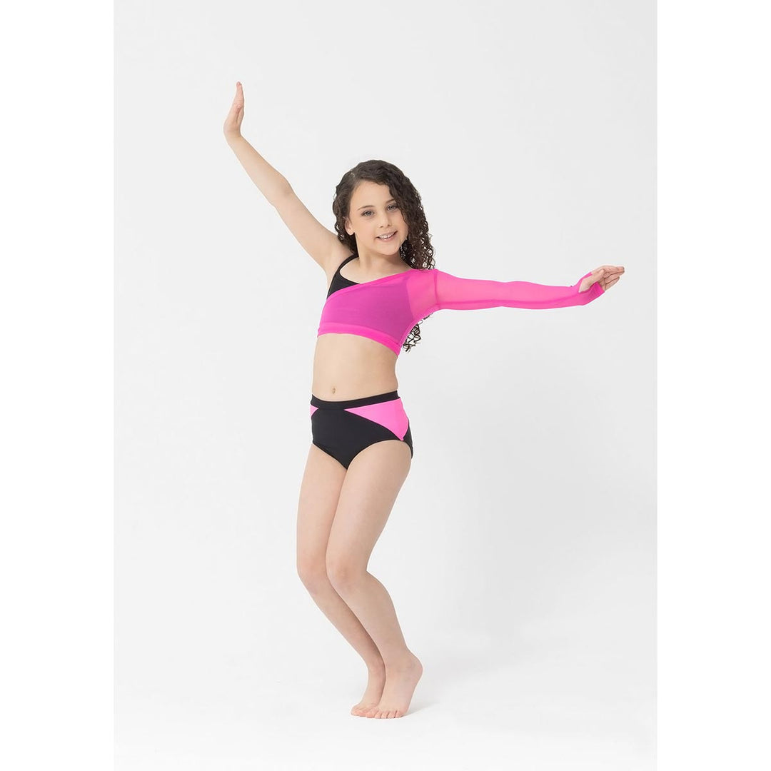 Studio 7 Dancewear Eden Single Sleeve Mesh Crop Top Adults