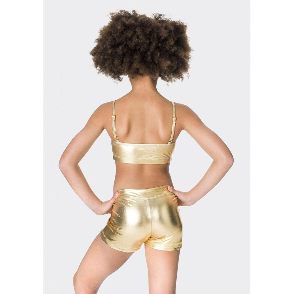 Studio 7 Dancewear Womens Metallic Hot Shorts V-Band Front