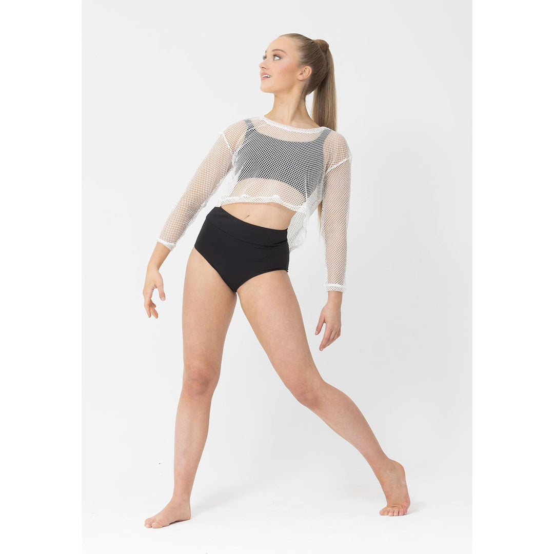 Studio 7 Dancewear Long Sleeve Fishnet Crop Top Adult Sizes