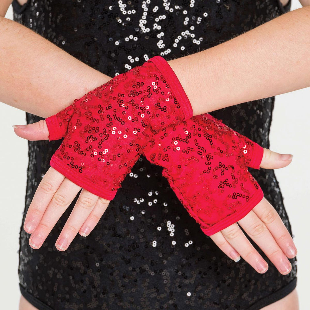 Studio 7 Dancewear Sequin Fingerless Gloves Adult One Size