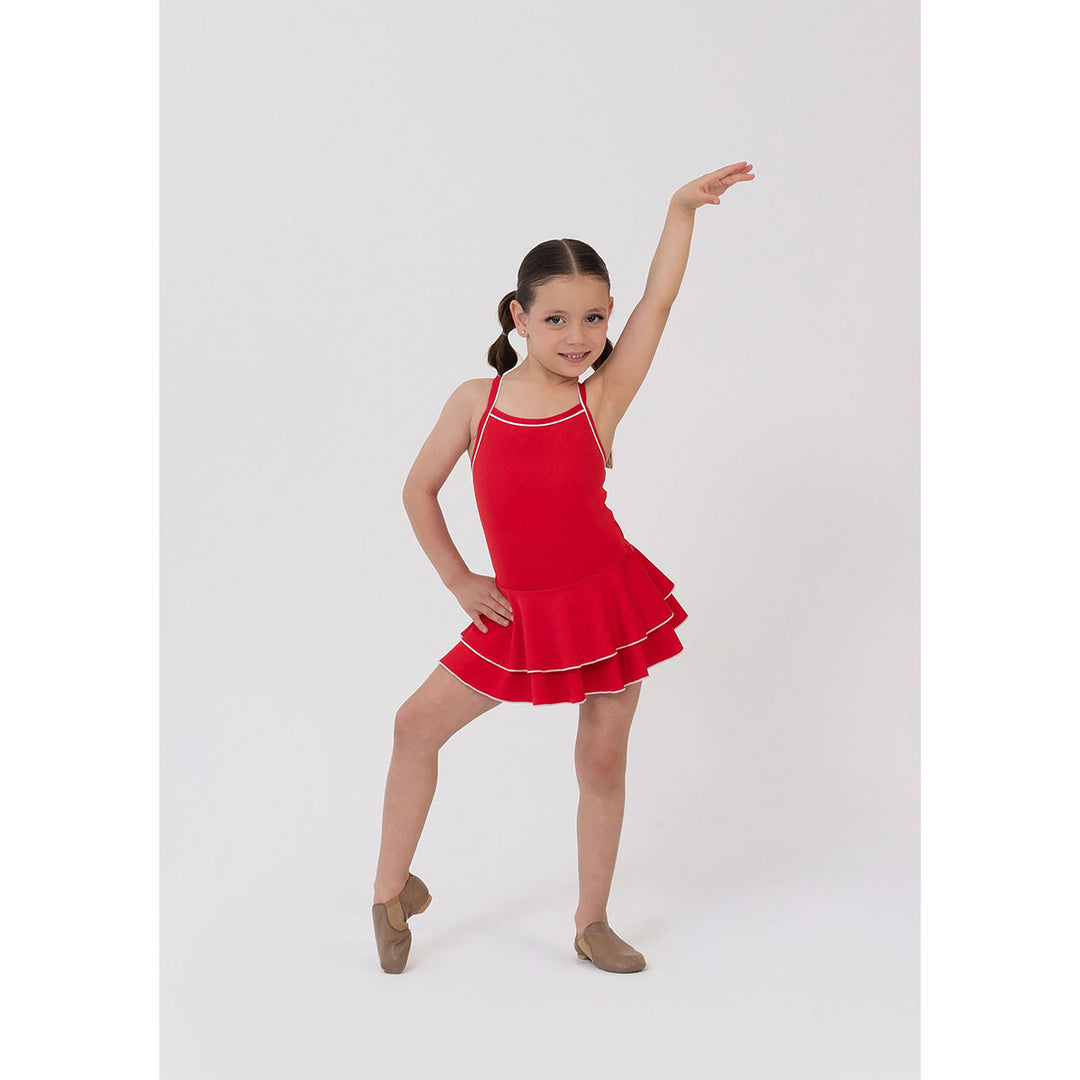 Studio 7 Dancewear Cindy Dress girl wearing Red