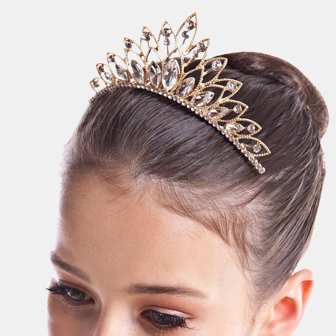 Studio 7 Dancewear The Elsa Princess Tiara Gold &amp; Crystal