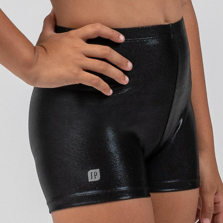 Sylvia P Black Mystique Gymnastics Short Children Sizes
