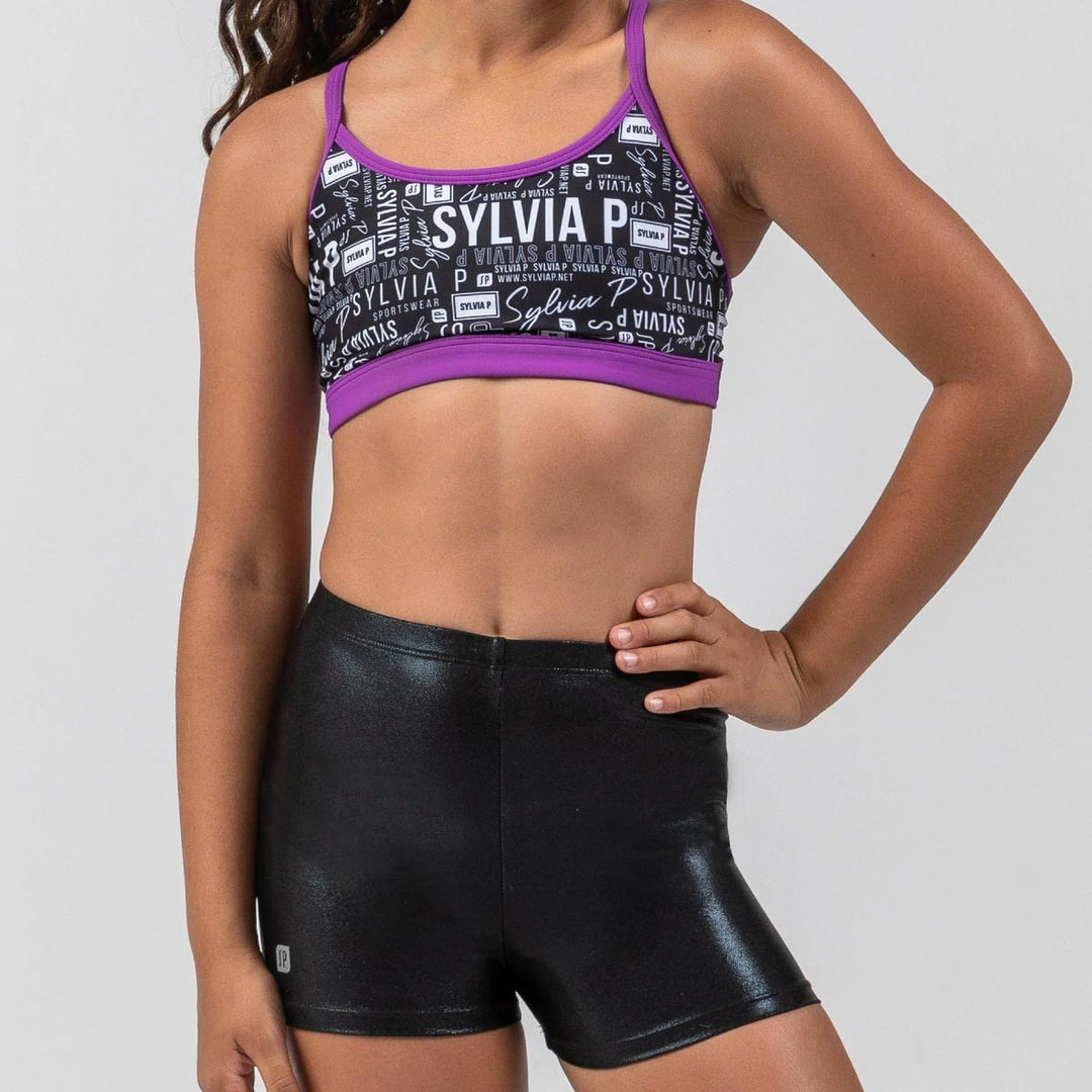 Sylvia P Black Mystique Gymnastics Short Children Sizes