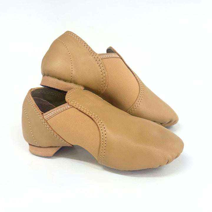 Dance Direct Leather Pull On Split Sole Jazz Shoes Toddler