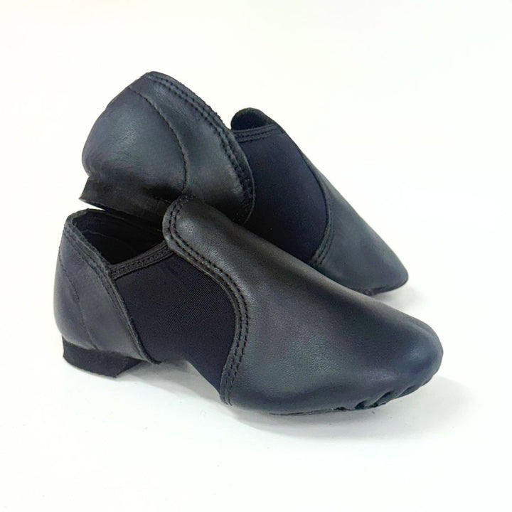 Dance Direct Leather Pull On Split Sole Jazz Shoes Toddler