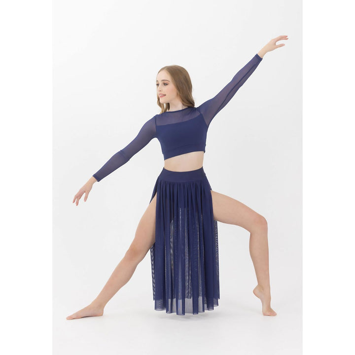 Studio 7 Dancewear Tyler Long Mesh Sleeve Crop Top Adults