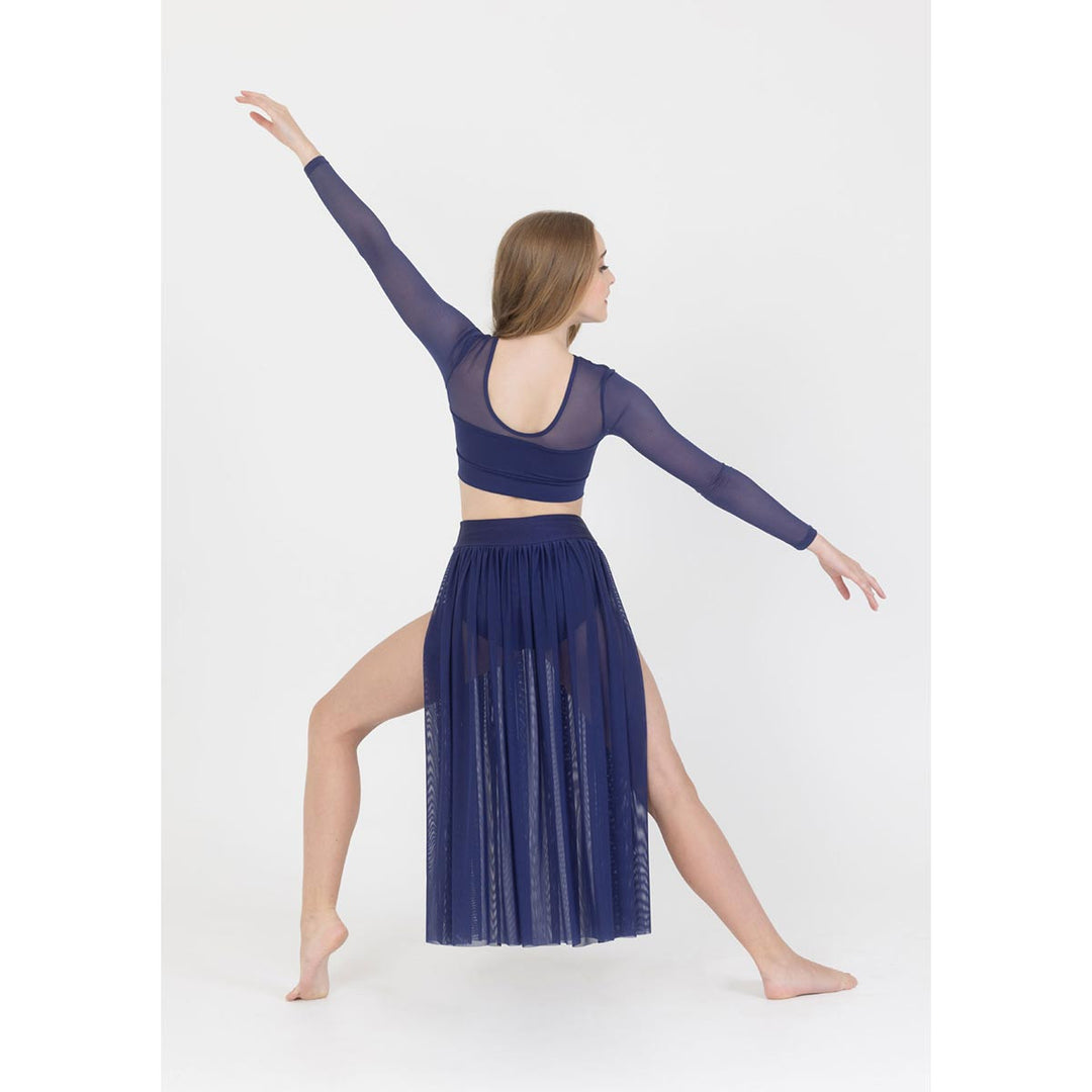 Studio 7 Dancewear Tyler Long Mesh Sleeve Crop Top Adults