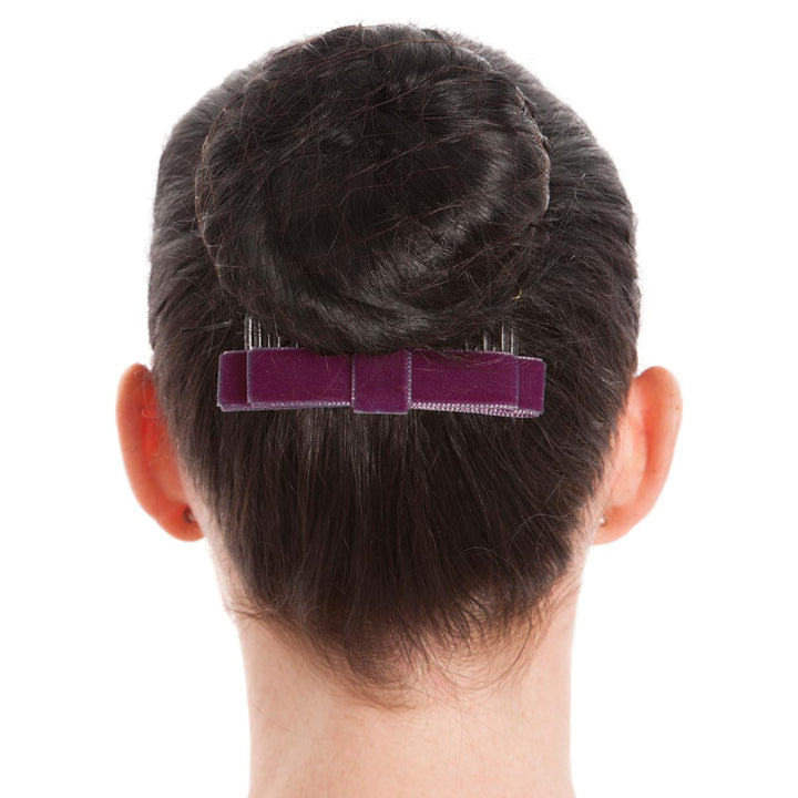 Energetiks Velvet Hair Bow with Comb for Dance &amp; Performance