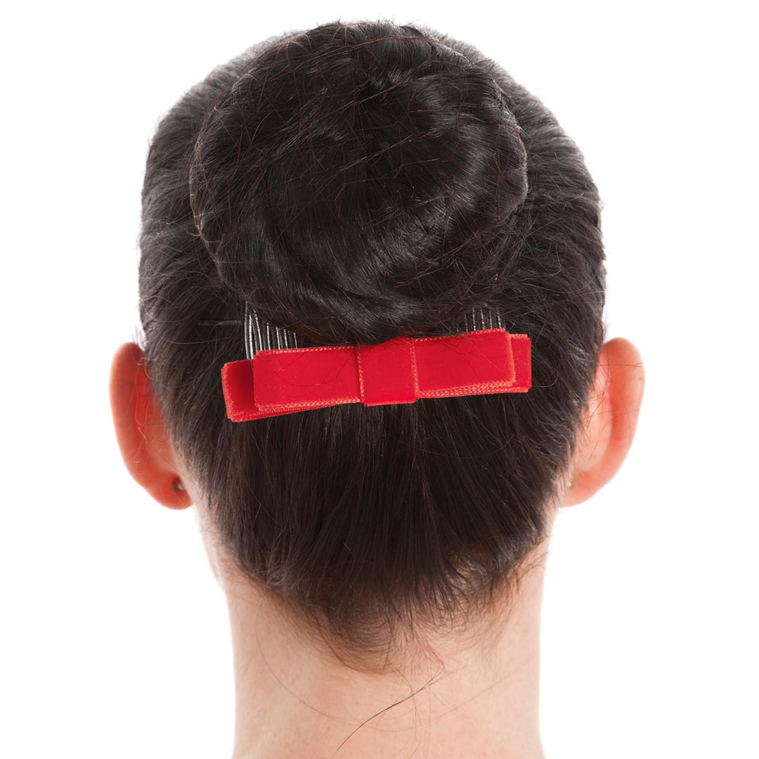 Energetiks Velvet Hair Bow with Comb for Dance &amp; Performance